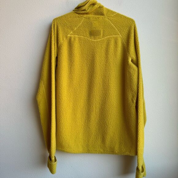 Hoka Base Camp Yellow Mock Neck Running Gym Fleece Sweatshirt Men's Size Medium - Picture 8 of 9